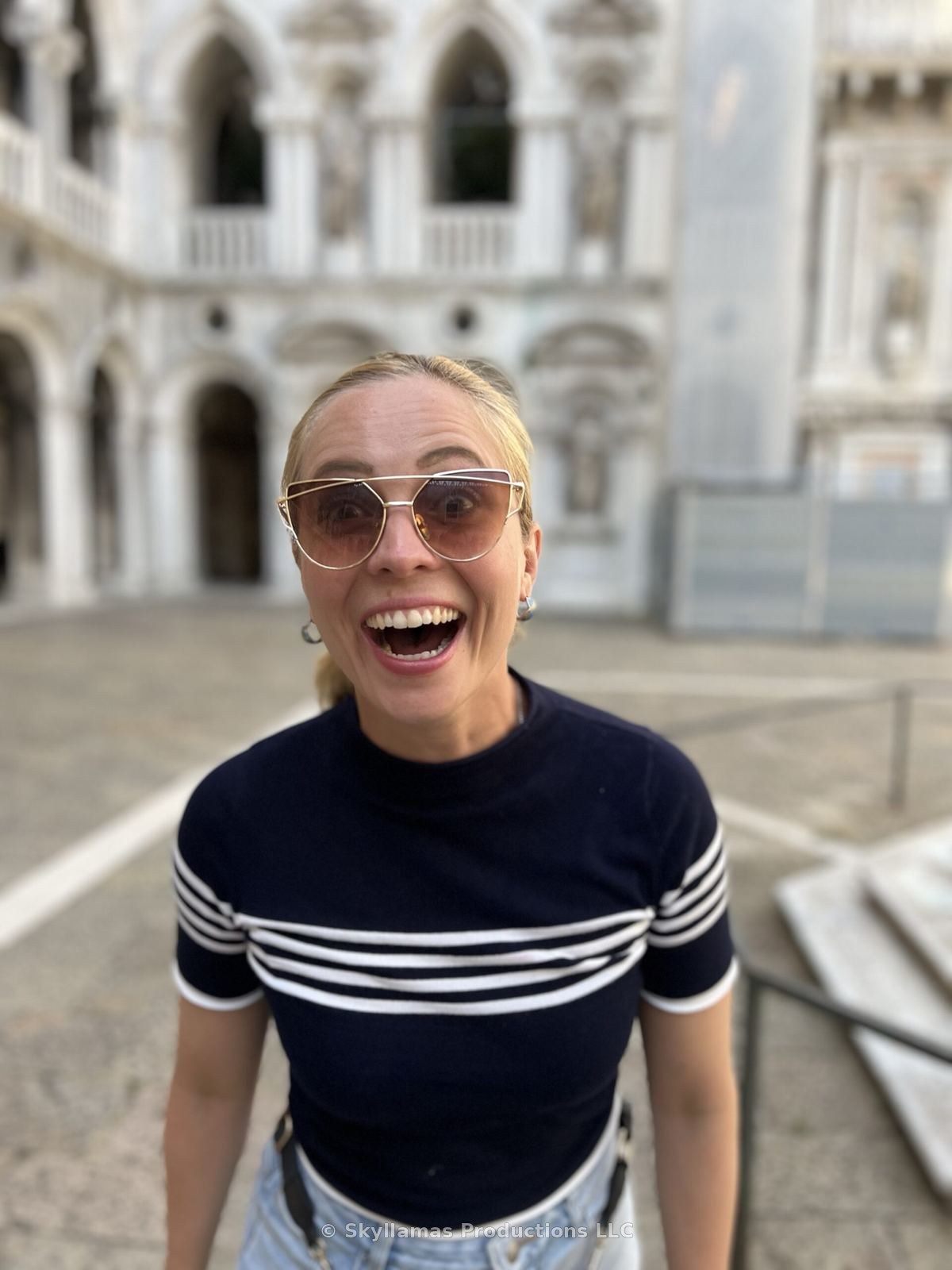 Denise traveling in Venice