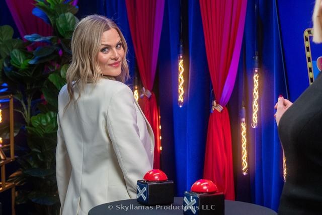 Ásta Sigvaldadóttir on the set of The Superstar Denise Show™