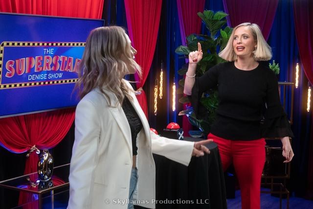 Ásta Sigvaldadóttir on the set of The Superstar Denise Show™